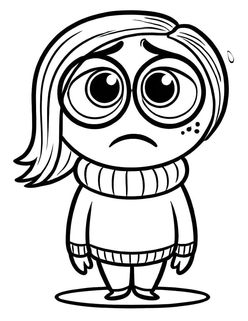 Desenho de Foto de Tristeza para Colorir e Pintar