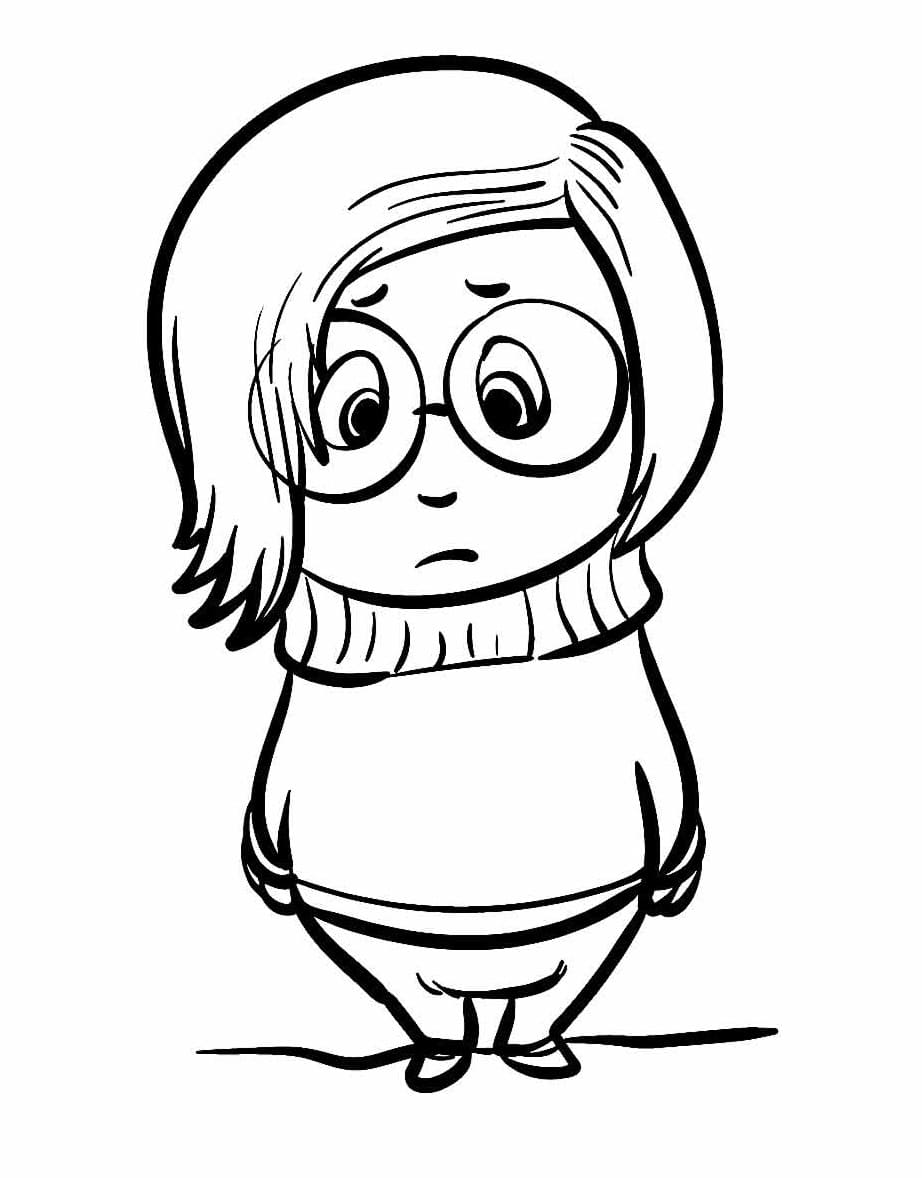 Desenho de Tristeza Imprimivel Grátis para Crianças para Colorir e Pintar