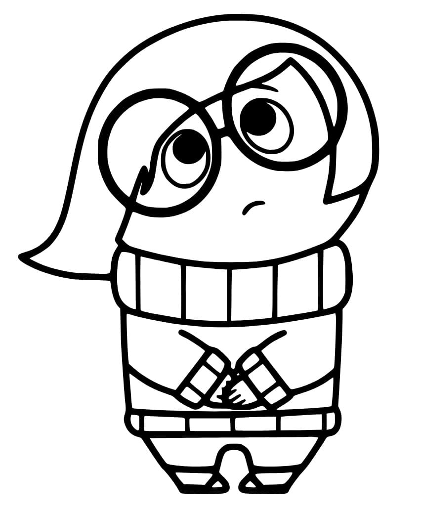 Desenho de Tristeza Imprimivel para Colorir e Pintar