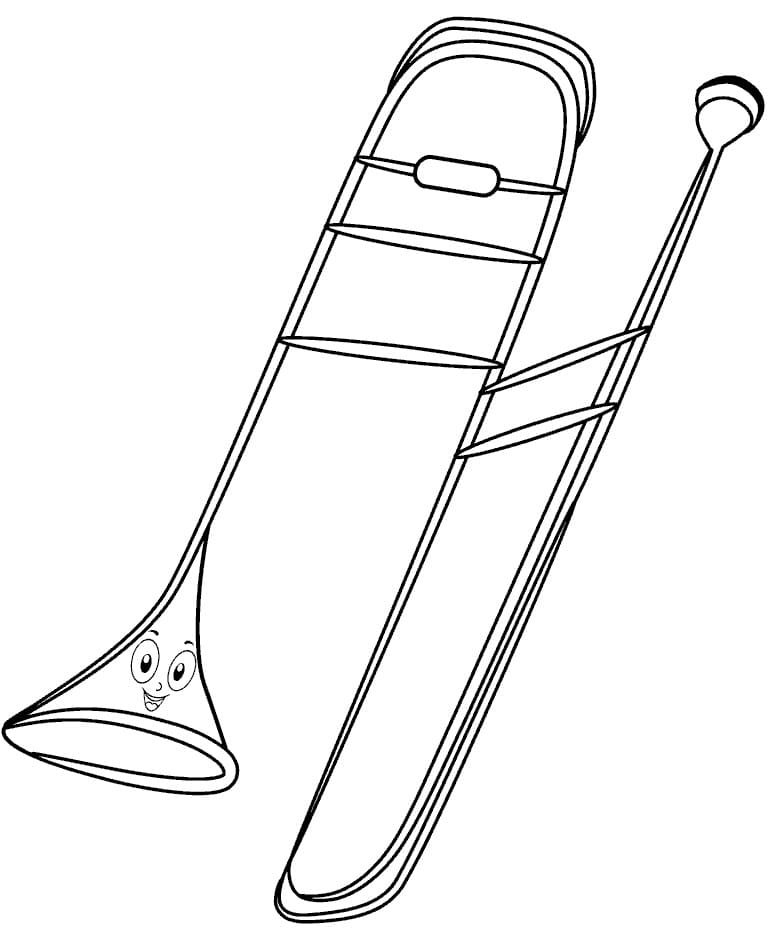 Desenho de Feliz Trombone para Colorir e Pintar