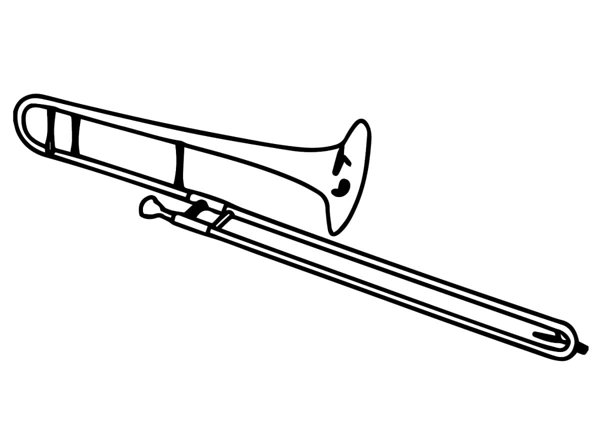 Desenho de Imagem de Trombone para Colorir e Pintar