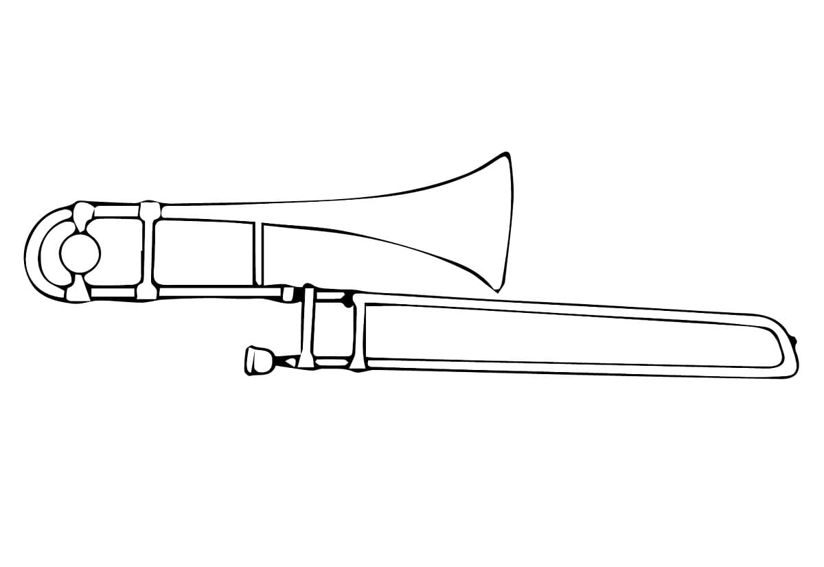Desenho de Imprimivel Trombone para Colorir e Pintar