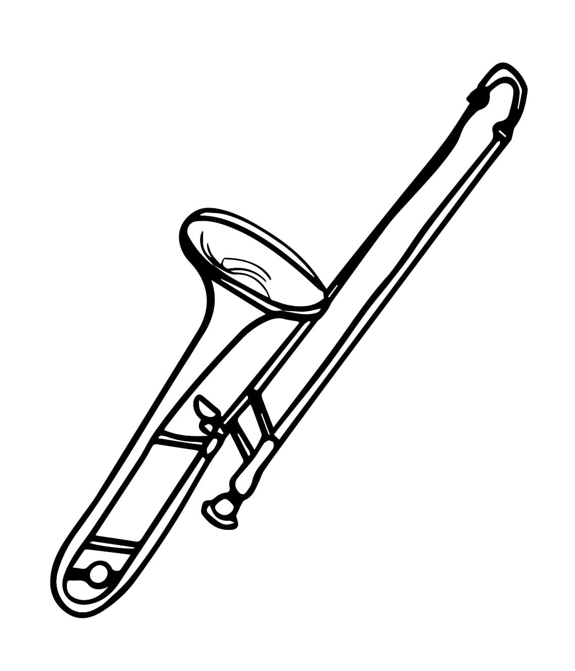 Desenho de Trombone Imprimivel para Colorir e Pintar