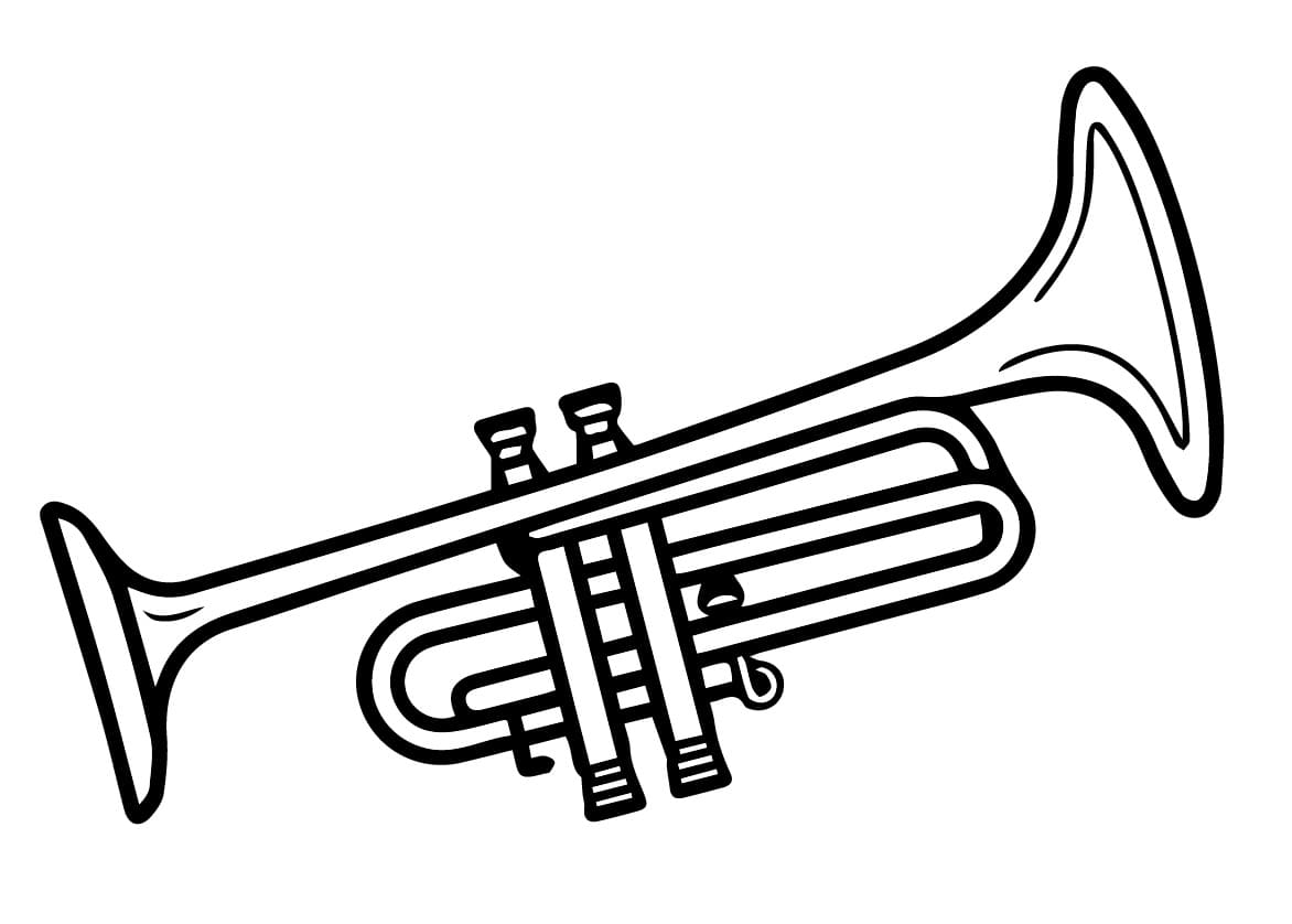 Desenho de Trombone Perfeito para Colorir e Pintar