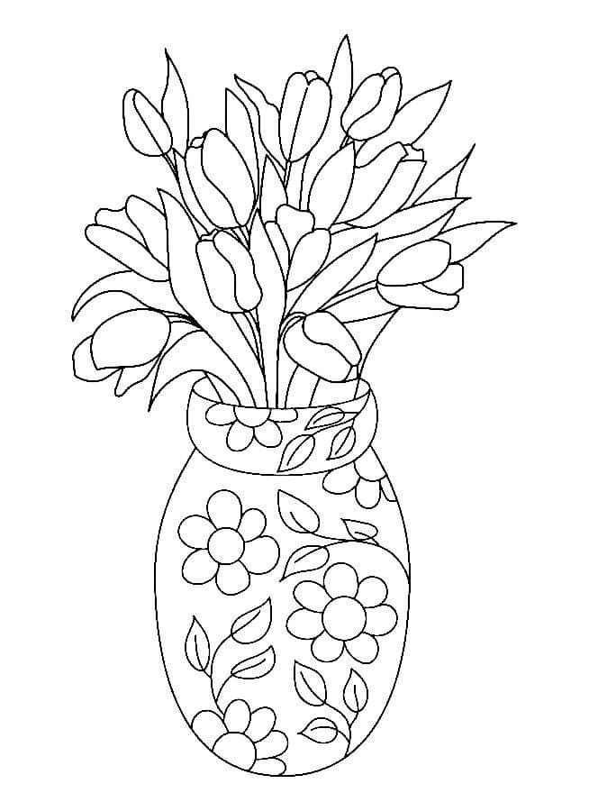 Desenho de Tulipa para Crianças de 1 Ano para Colorir e Pintar