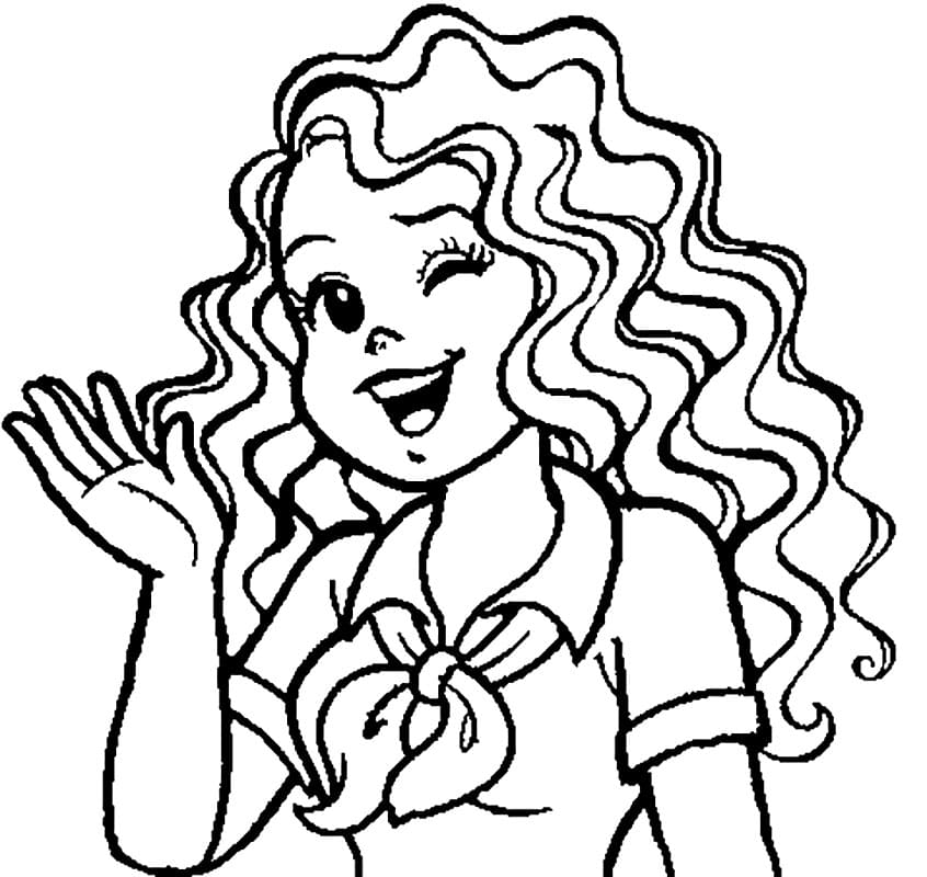 Desenho Marina Jovem para Colorir e Pintar