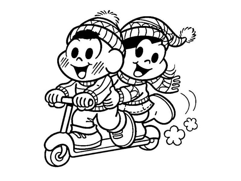 Desenhos de Cascão e Magali de Turma da Monica para Colorir e Pintar