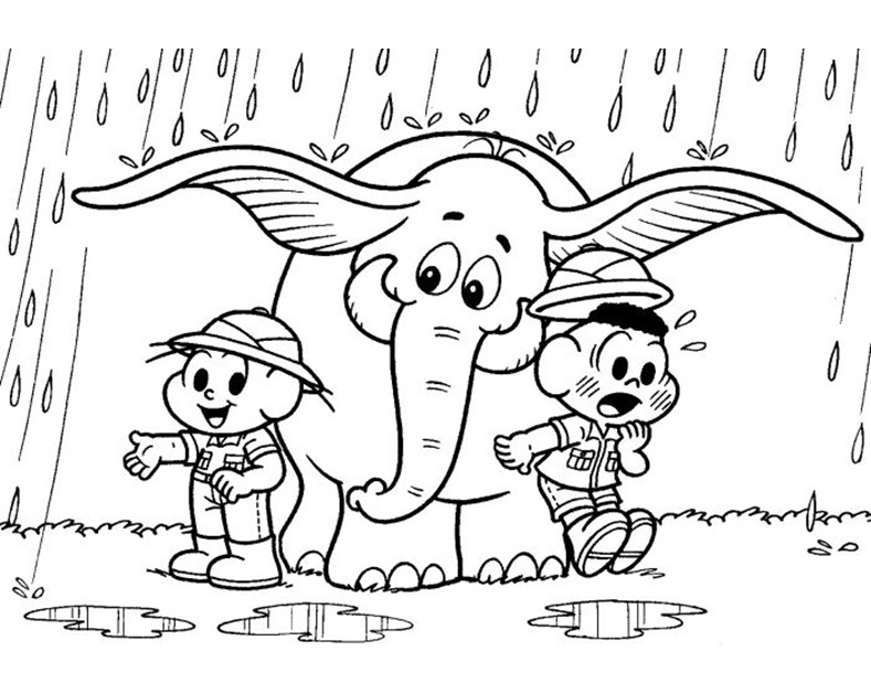 Desenhos de Cebolinha e Cascão de Turma da Monica para Colorir e Pintar