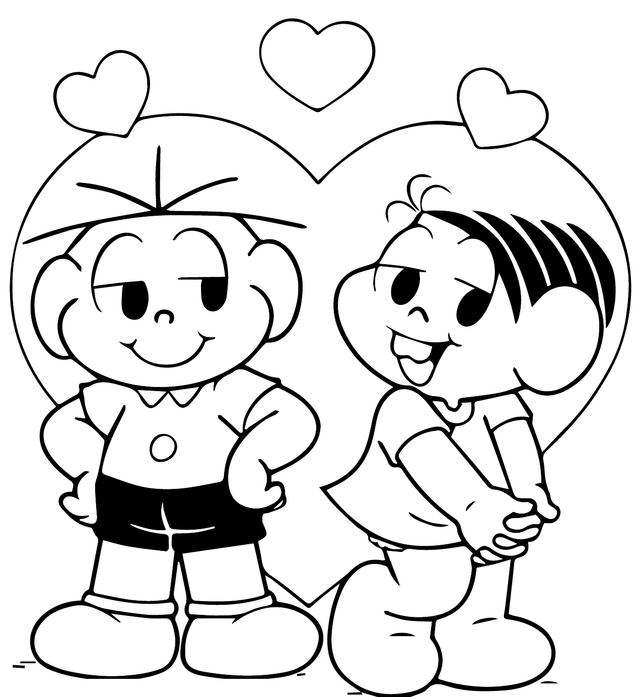 Desenhos de Cebolinha e Monica para Colorir e Pintar