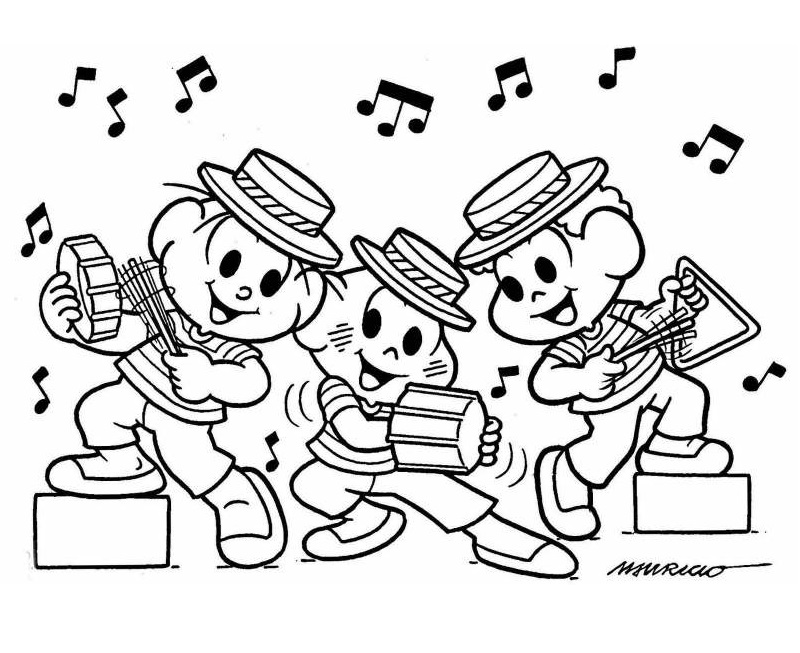 Desenhos de Meninos de Turma da Monica para Colorir e Pintar