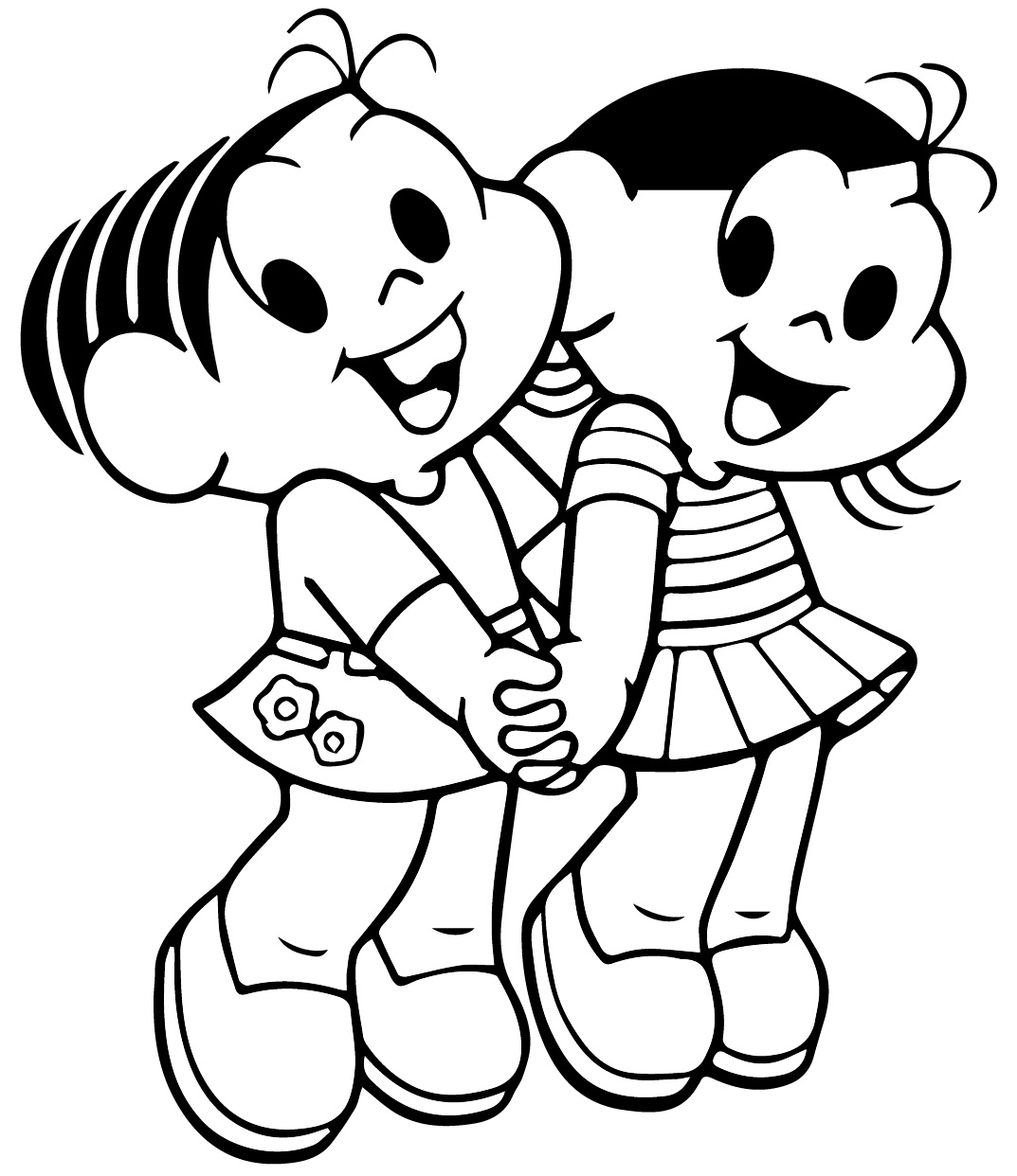 Desenhos de Monica com Magali para Colorir e Pintar