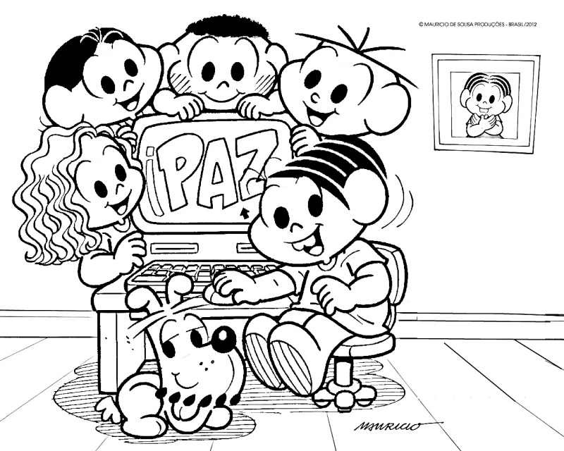 Desenhos de Turma da Monica Grátis para Crianças para Colorir e Pintar