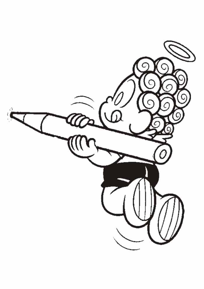 Desenho Anjinho de Turma da Monica para Colorir e Pintar