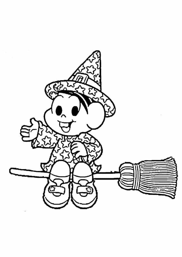Desenho da Monica no Halloween Turma da Monica para Colorir e Pintar