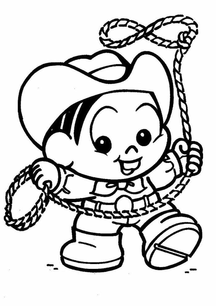 Desenho de Monica Vaqueira Turma da Monica para Colorir e Pintar