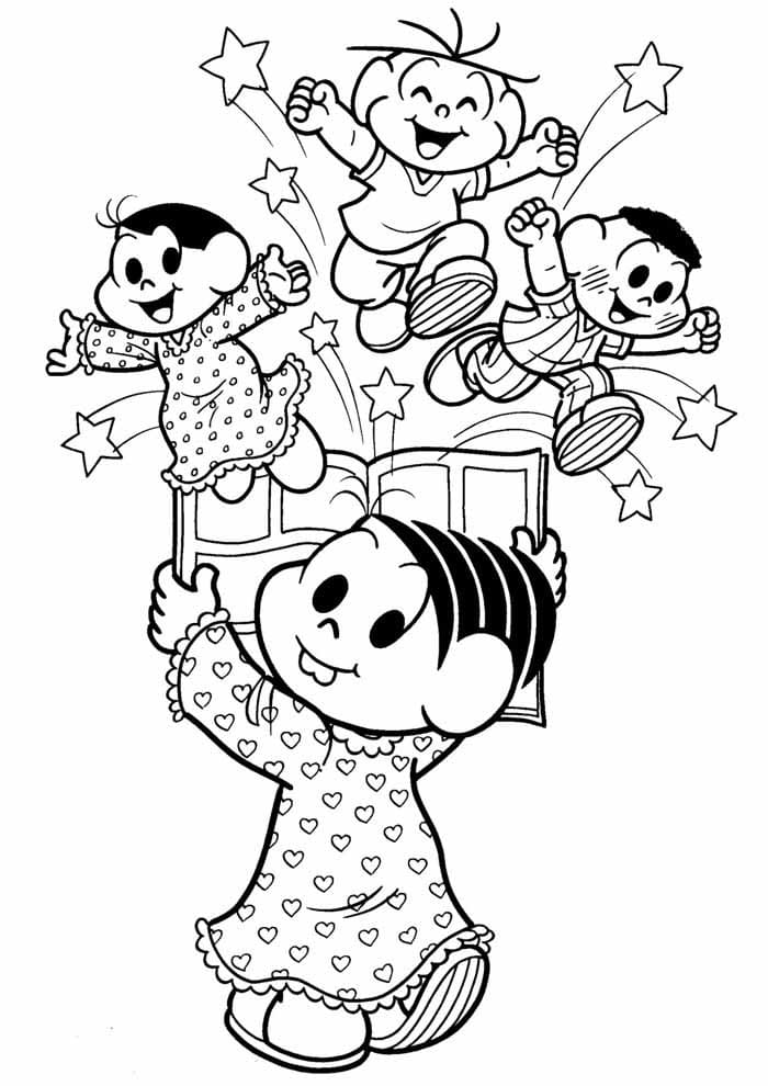 Desenho de Quadrinho da Turma da Monica para Colorir e Pintar