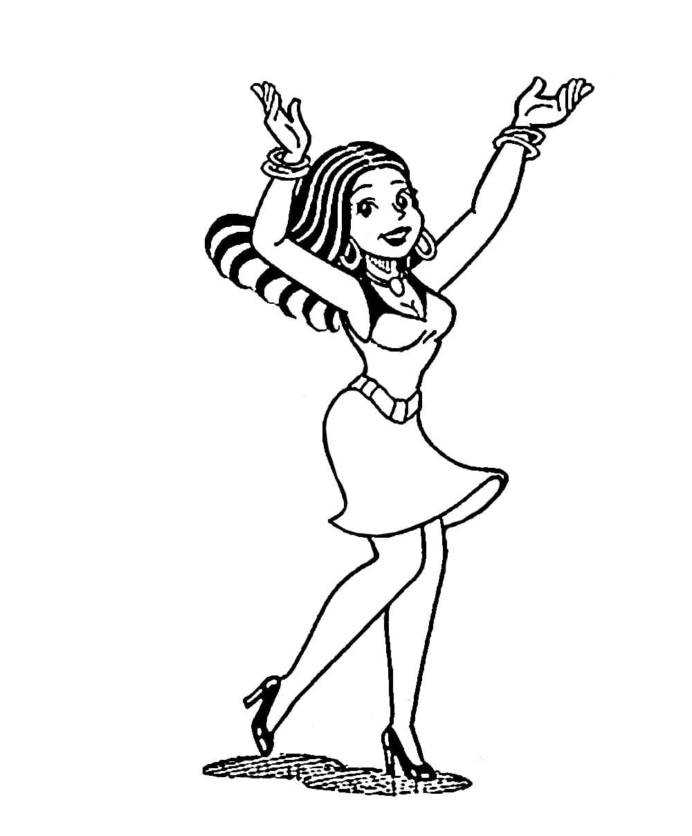 Desenho de Tina Dançá para Colorir e Pintar