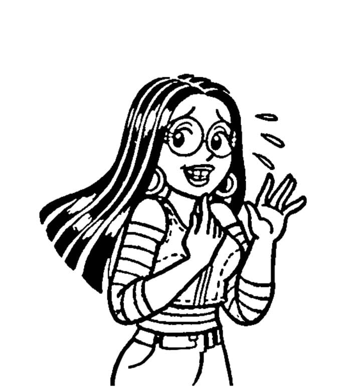 Desenho de Tina e Tímida para Colorir e Pintar