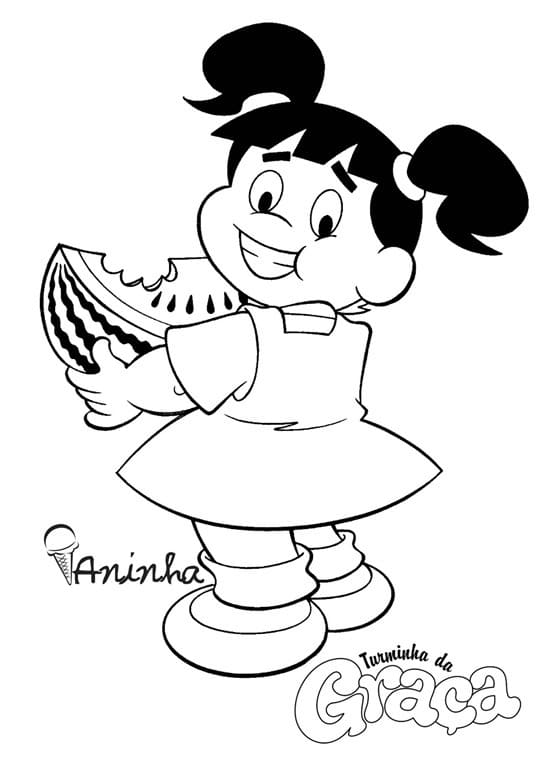 Desenho Aninhá de Turminha da Graça para Colorir e Pintar