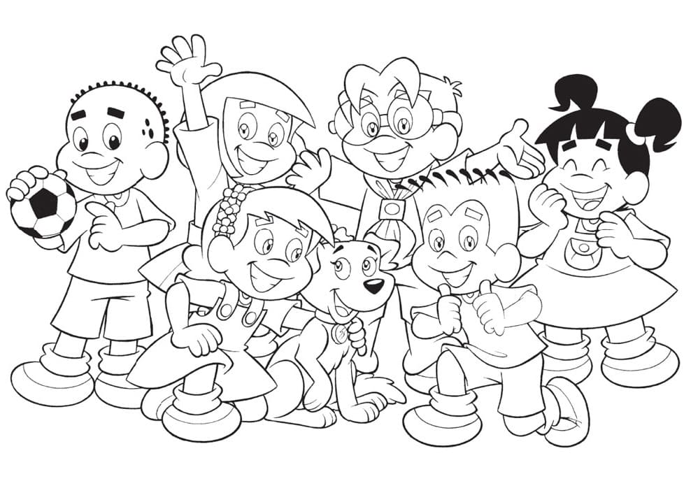 Desenho de Turminha da Graça Atividade para Imprimir Pdf e Pintar