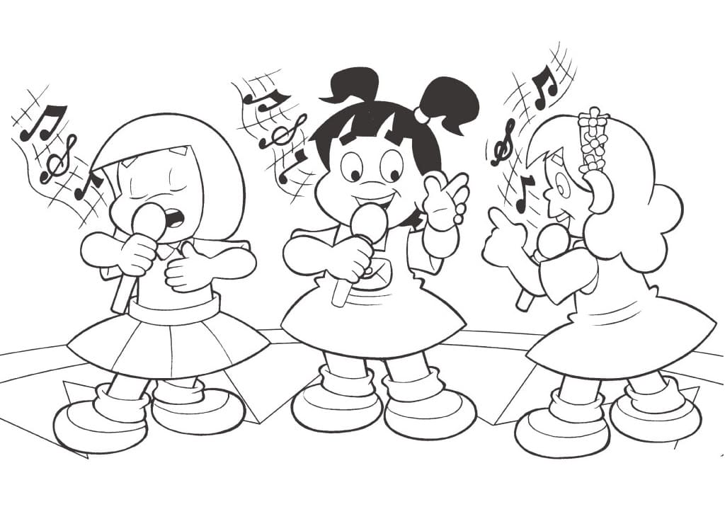 Desenho de Turminha da Graça para Colorir com Giz de Cera e Pintar