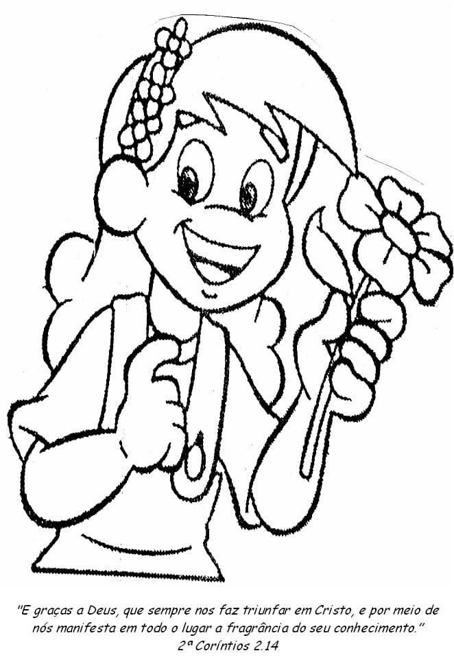 Desenho de Turminha da Graça para Colorir com Tinta Guache e Pintar