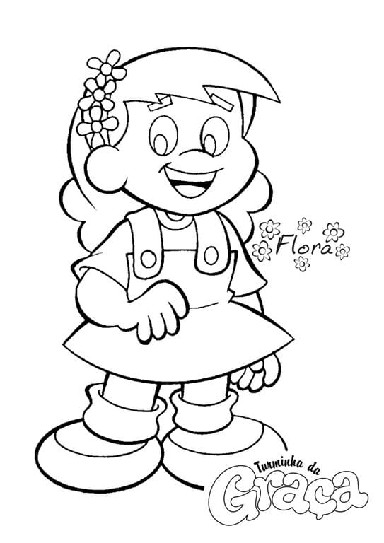 Desenho Flora de Turminha da Graça para Colorir e Pintar