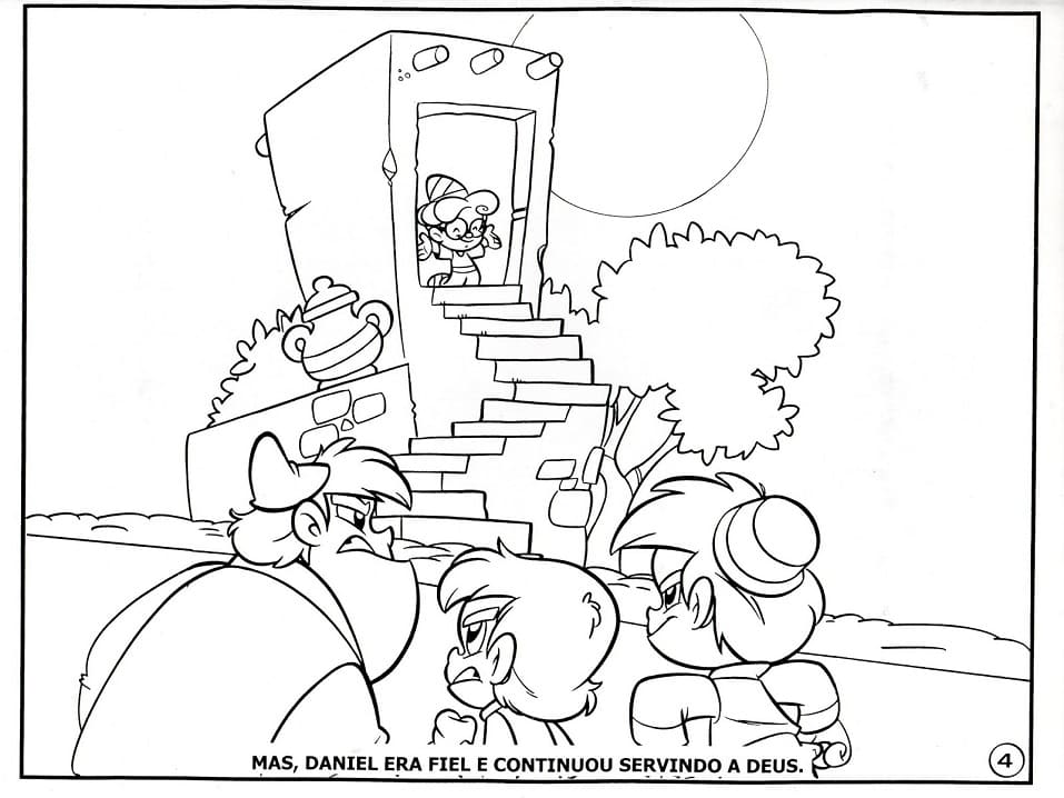 Desenho de Turminha Querubim Atividade Bíblica para Colorir Download e Pintar