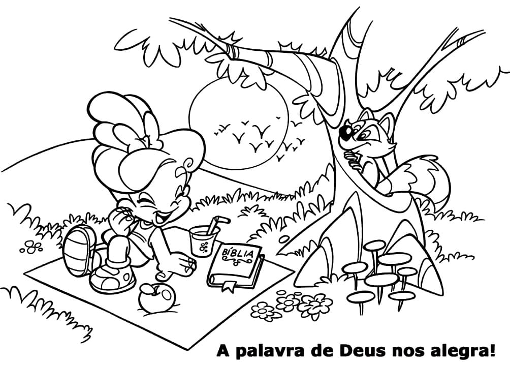 Desenho de Turminha Querubim para Imprimir em Pdf e Pintar