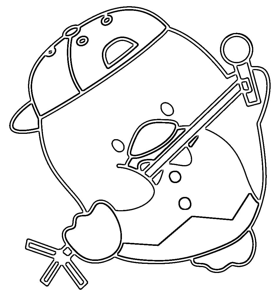 Desenho de Lindo Tuxedo Sam para Colorir e Pintar