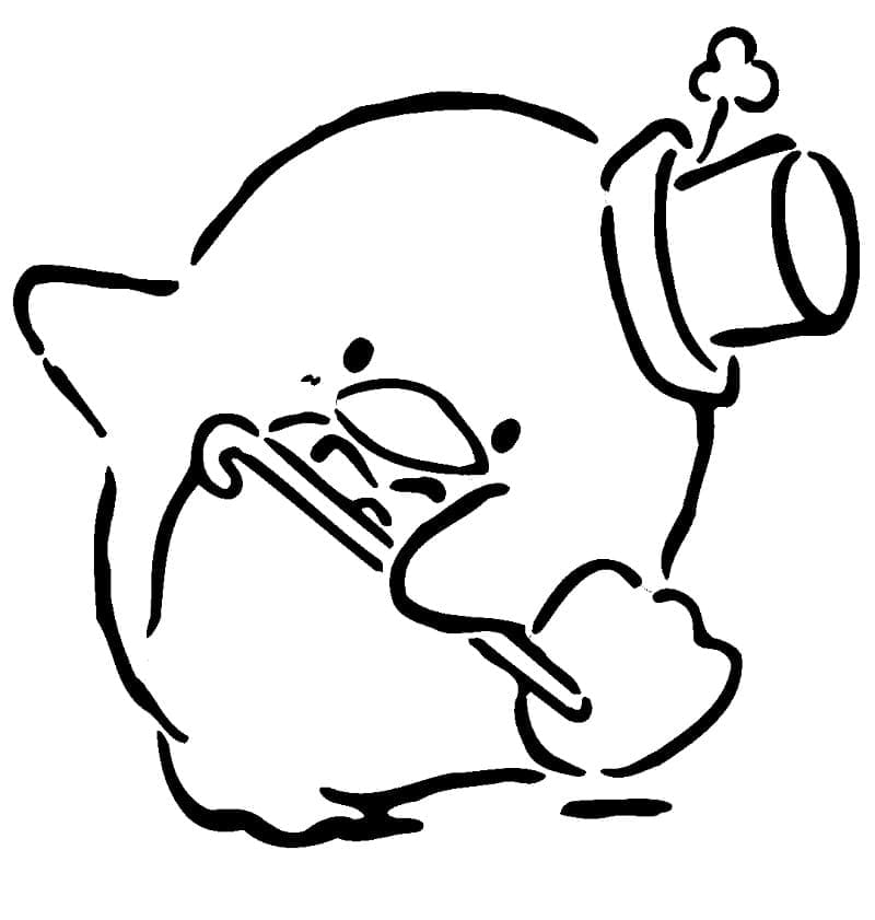 Desenho de Tuxedo Sam Feliz para Colorir e Pintar