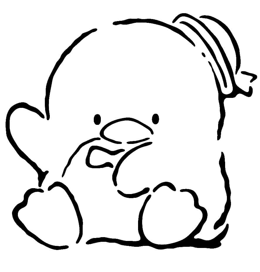 Desenho de Tuxedo Sam Muito Fofo para Colorir e Pintar