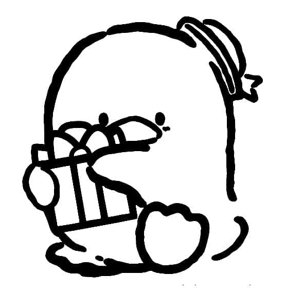 Desenho de Tuxedo Sam e Presente para Colorir e Pintar