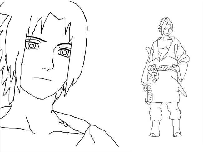 Desenho de Sasuke Grátis para Imprimir e Colorir e Pintar