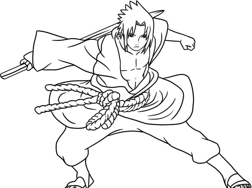 Desenho de Sasuke Grátis Pdf para Colorir e Pintar