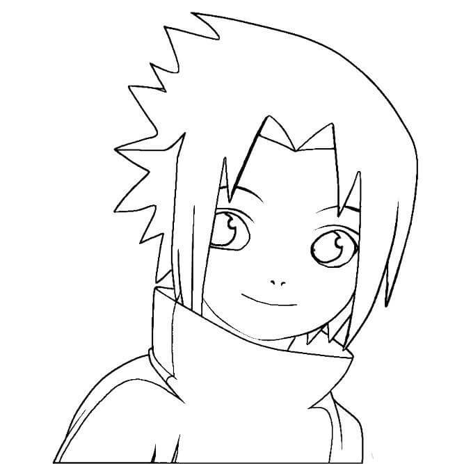 Desenho de Sasuke Imprimivel para Colorir e Pintar