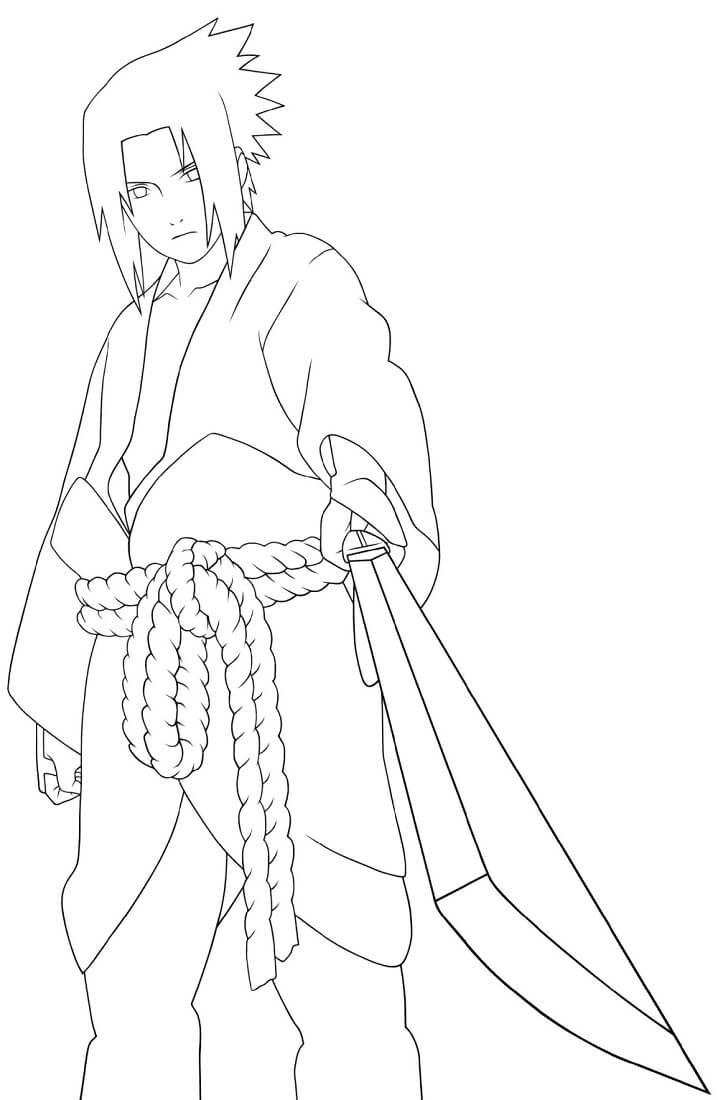 Desenho de Sasuke Imprimivel para Imprimir e Colorir e Pintar