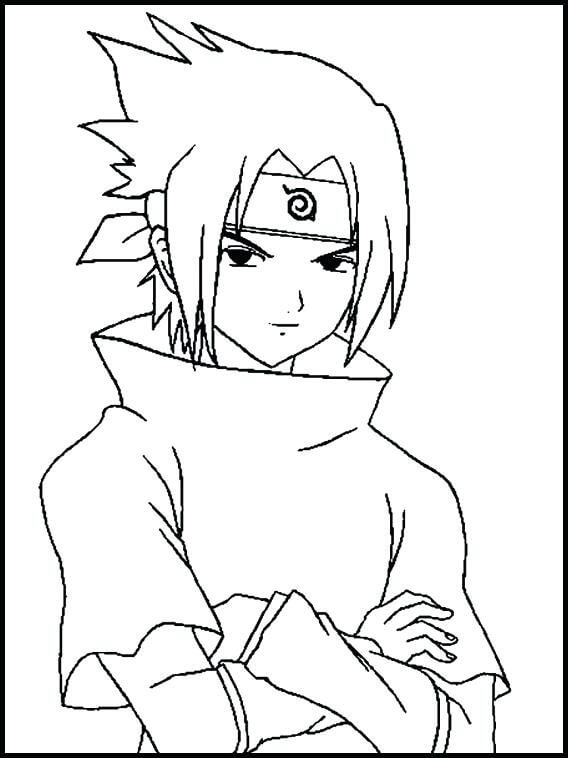 Desenho de Sasuke para Colorir Download e Pintar