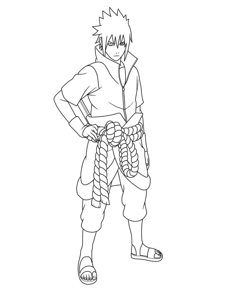 Desenho de Sasuke para Colorir Download Pdf e Pintar