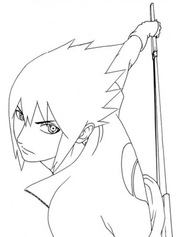 Desenho de Sasuke para Colorir Pdf Imprimivel e Pintar