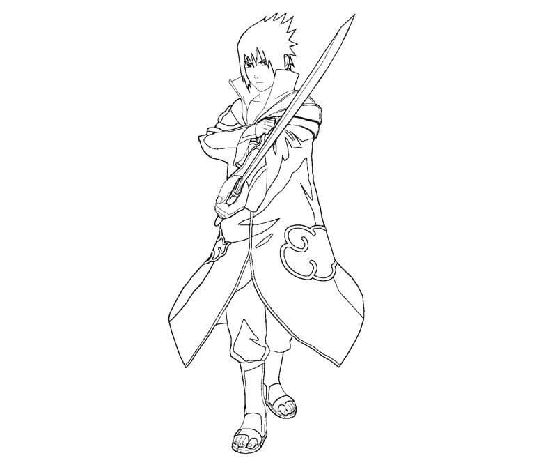 Desenho de Sasuke para Pintar Pdf Grátis