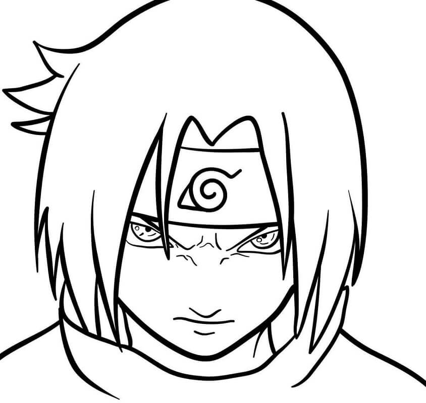 Desenho de Sasuke Pdf Imprimivel para Colorir e Pintar