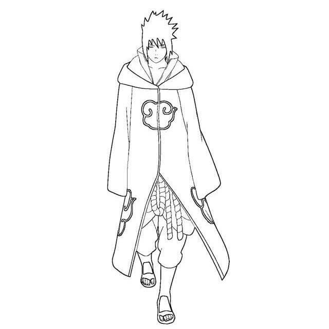 Desenho de Sasuke Pdf para Imprimir e Colorir e Pintar
