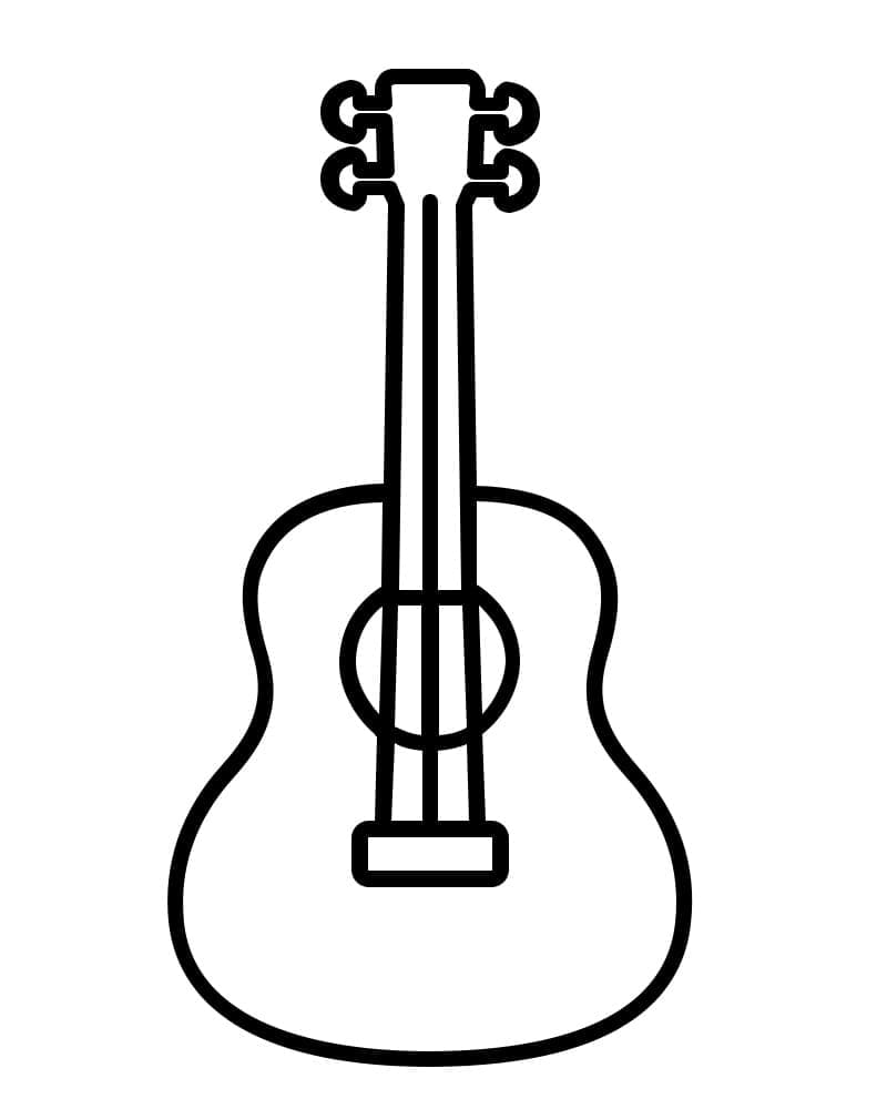 Desenho de uma Guitarra Simples para Colorir e Pintar