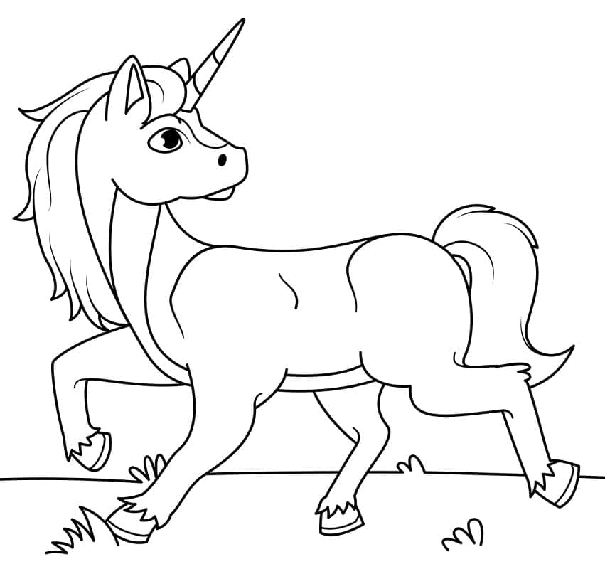 Desenho de Unicórnio com Arco Íris para Colorir e Pintar