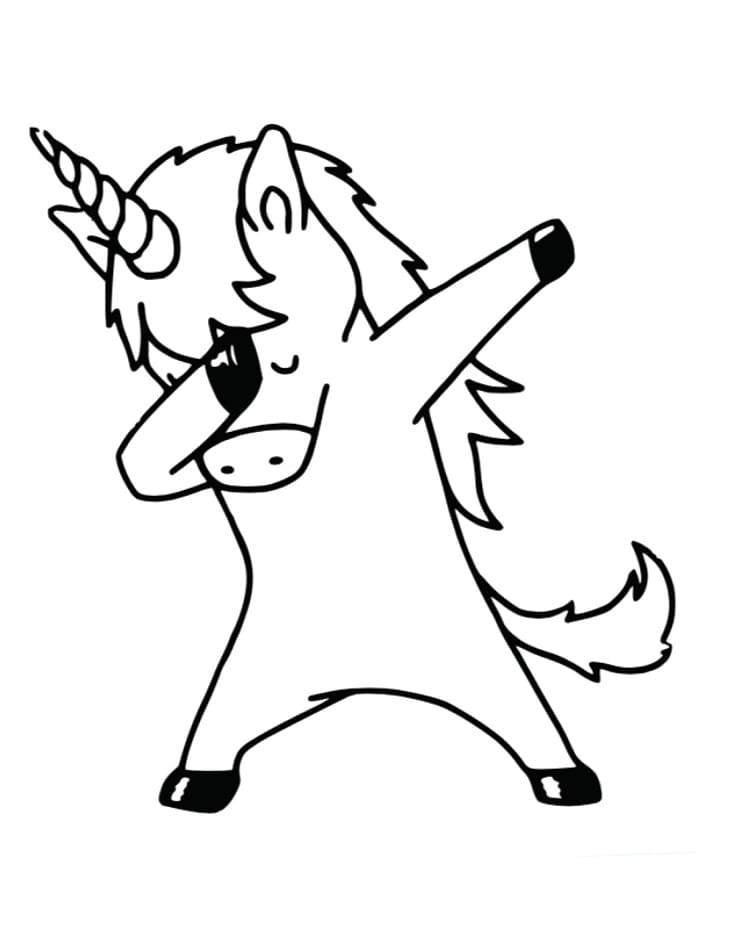 Desenho de Unicórnio Dançarino para Colorir Grátis e Pintar
