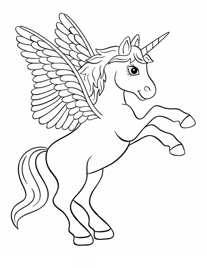 Desenho de Unicórnio para Colorir Grátis e Pintar