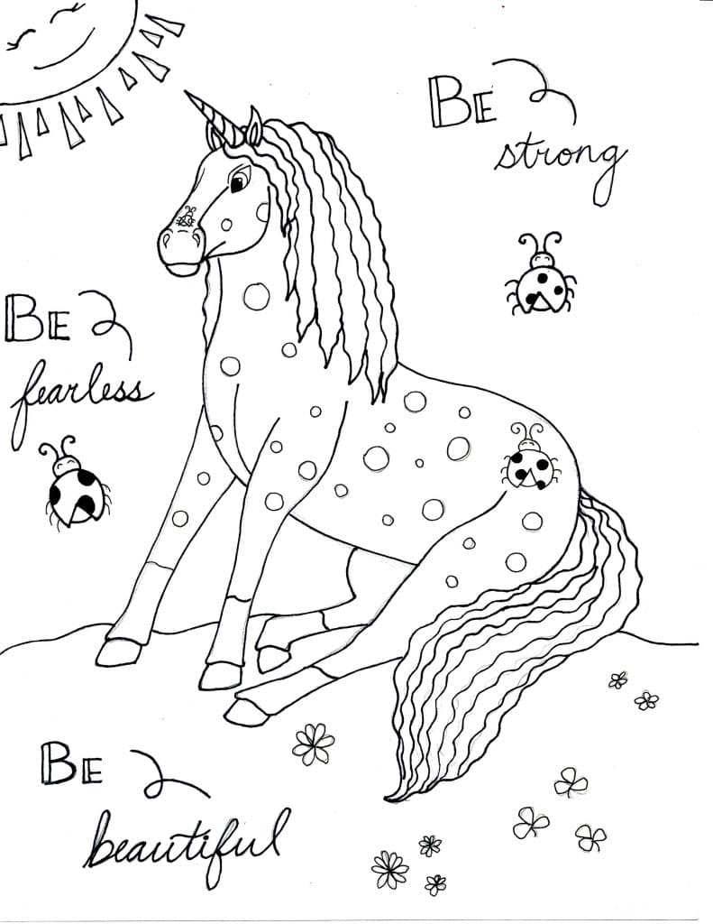 Desenho de Unicórnio para Colorir Pdf e Pintar