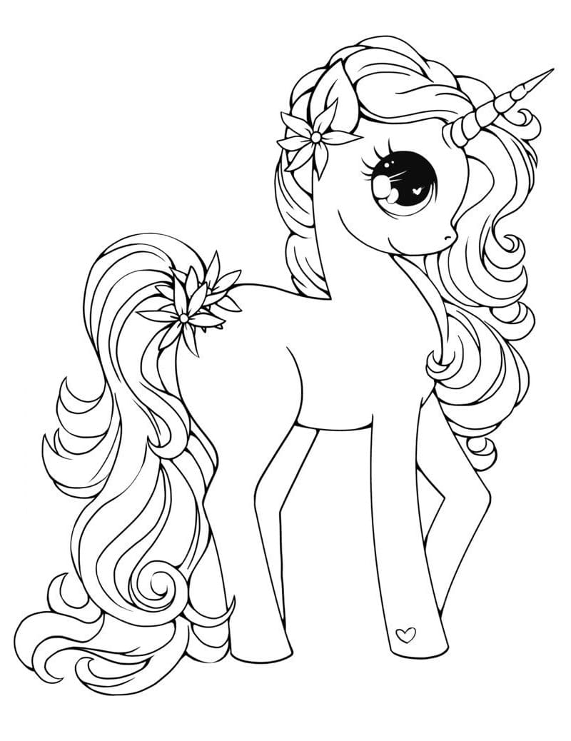 Desenho de Unicórnio Voando para Imprimir e Pintar