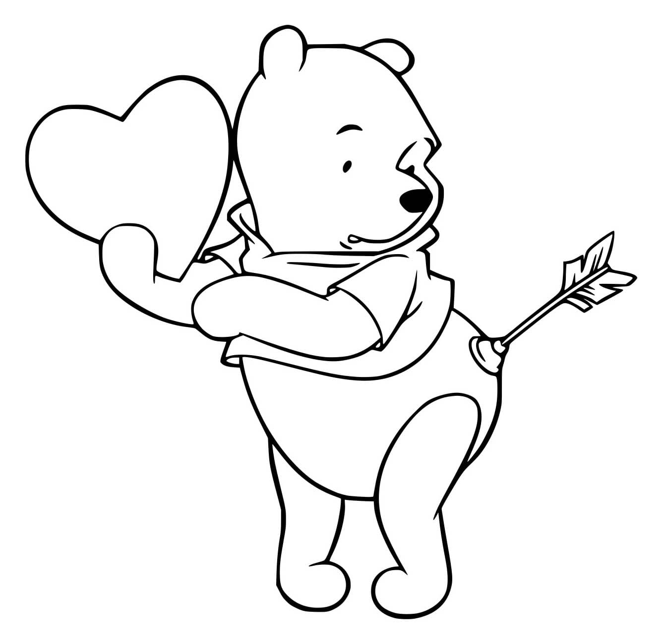 Desenho de Pooh Foi Baleada para Colorir e Pintar